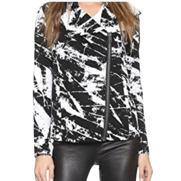 Helmut Lang Tera splatter Abstract asymmetrical zip Hooded Sweatshirt SP 4688 - Picture 1 of 11